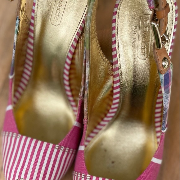 *GUC*COACH Berli Poppy Patchwork/Pink Multi Platform Slingbacks - sz 9 M, #A3279 - Picture 3 of 13